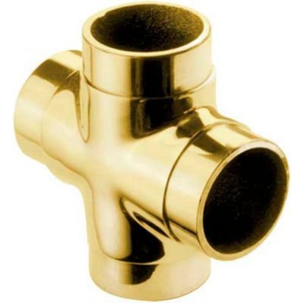 Lavi Industries Lavi Industries, Flush Cross Fitting, for 1.5" Tubing, Polished Brass 00-736/1H